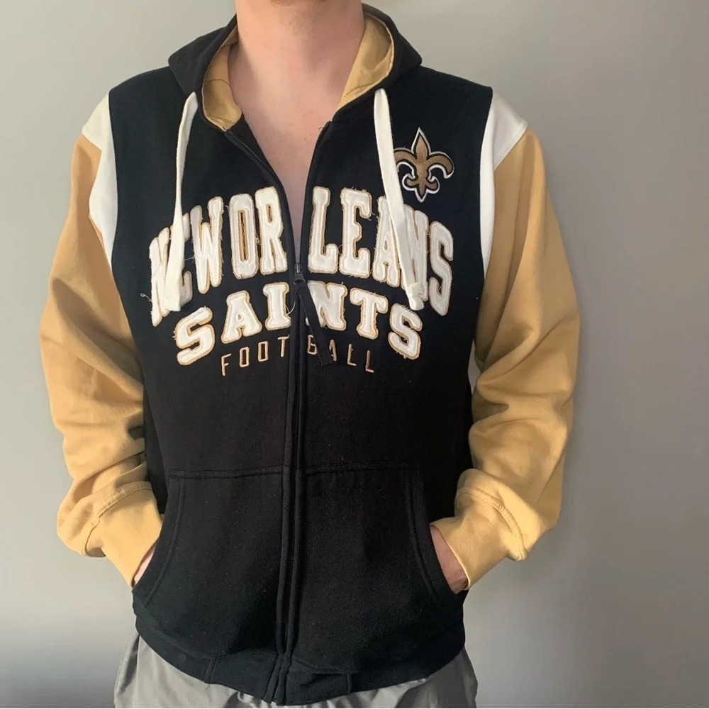 🏈 Official NFL New Orleans Saints Zip-Up Hoodie  Sweater - Size LG🏈
